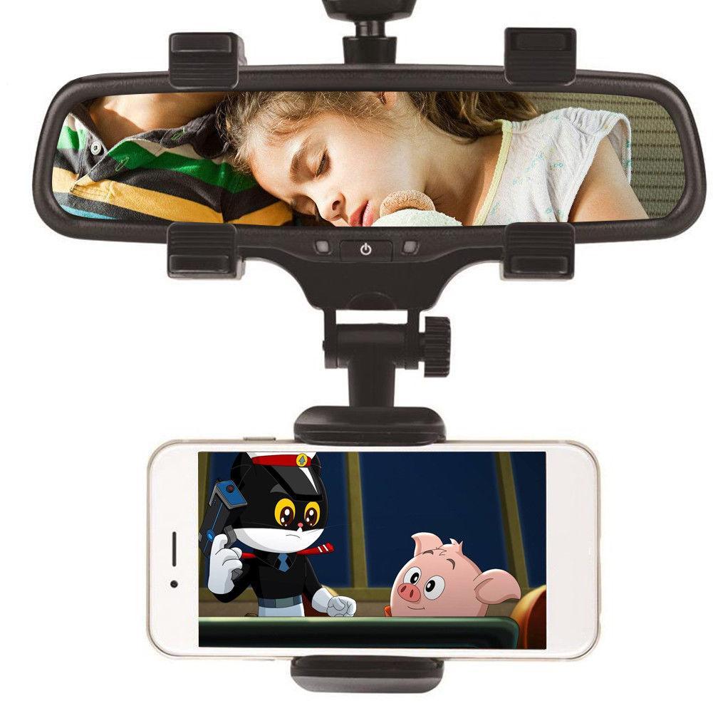 Rearview Mirror 360 Degrees Car Phone Holder